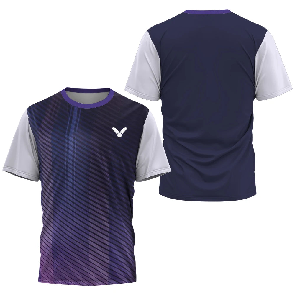 Printed Court Sports Short Sleeve T-shirt For Sports Outfits