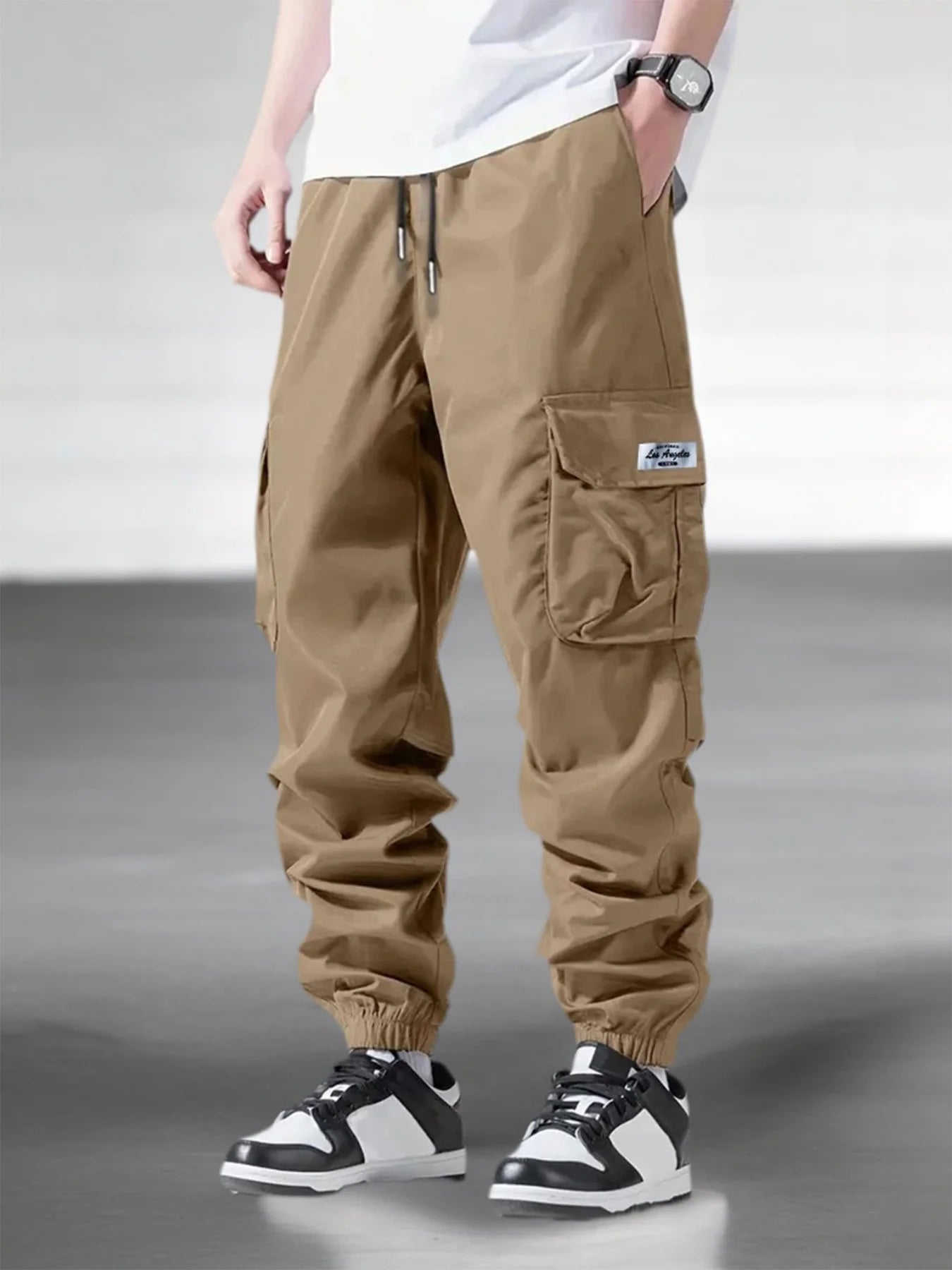 Men's Multi Pocket Elastic Waist Casual Cargo Pants