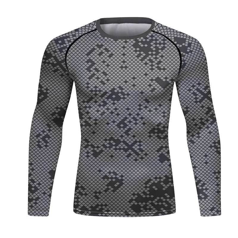 Graphic Compression Long Sleeve Rash Guard For Sports Outfits
