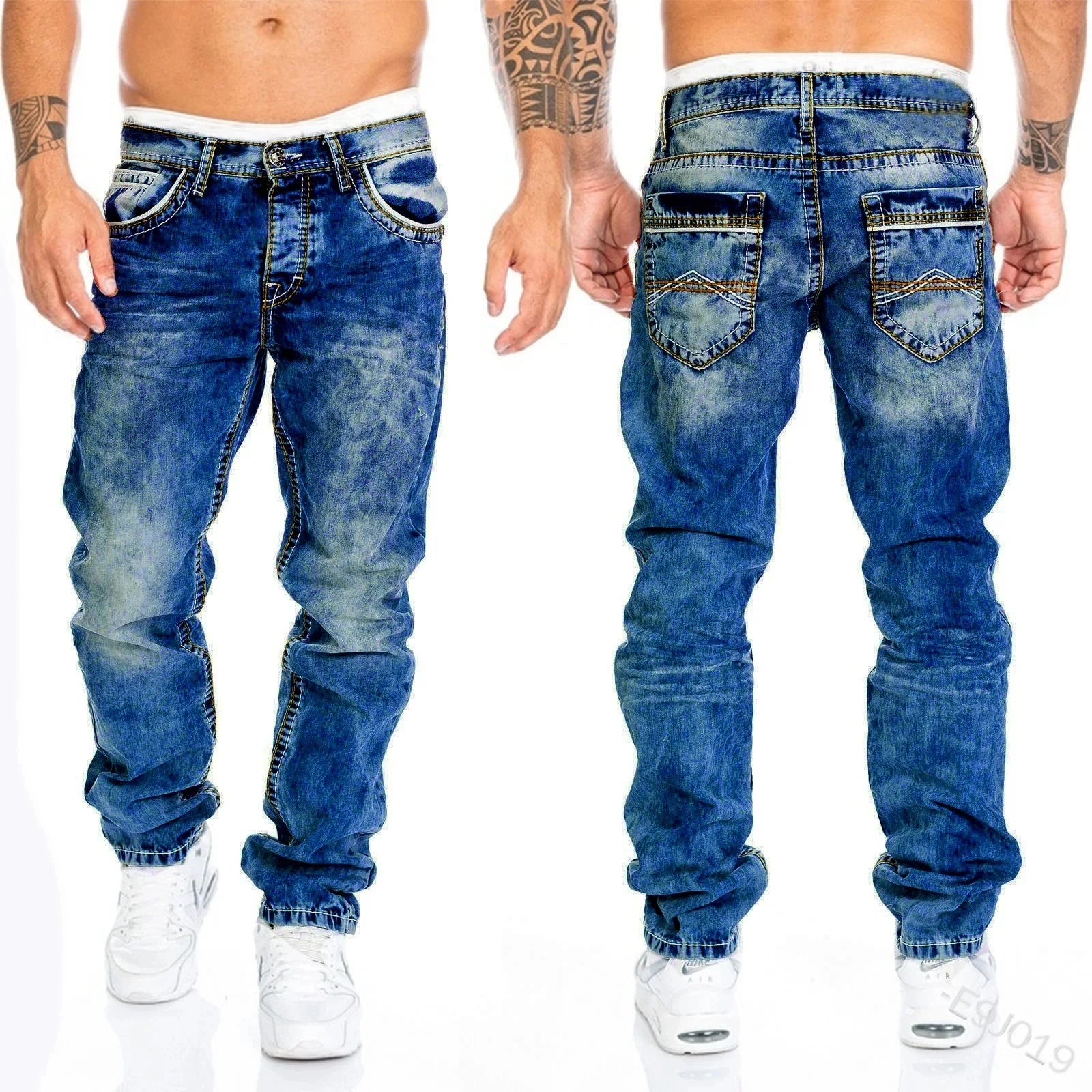 Men's Straight Leg Denim Jeans for Casual Everyday Wear