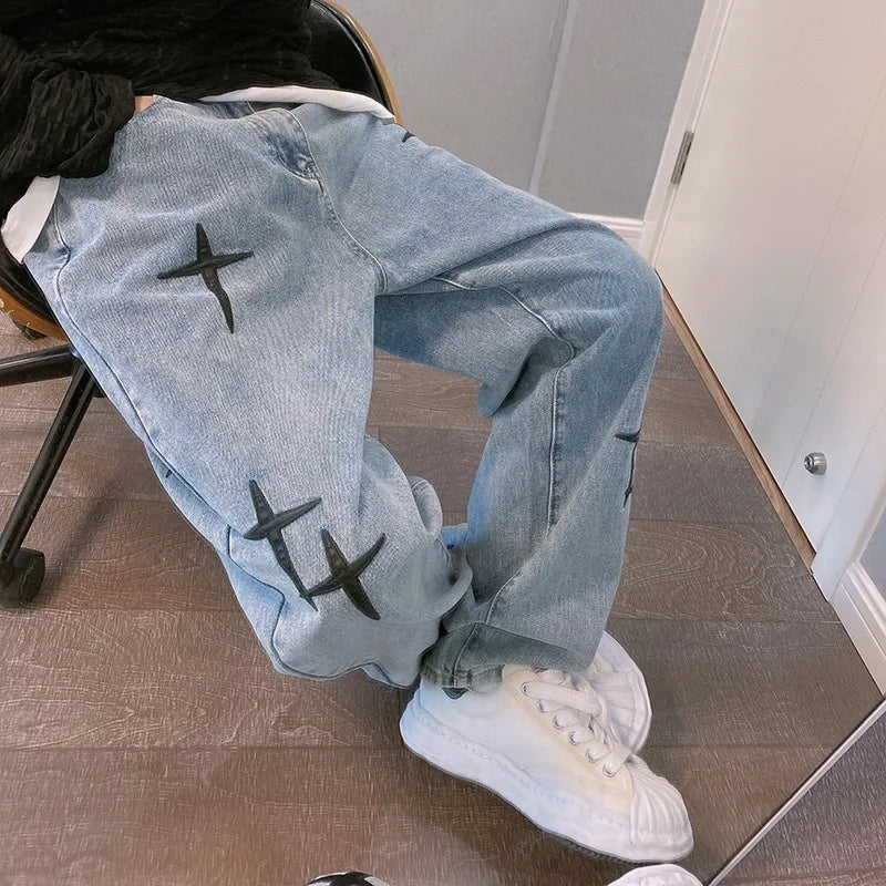 Men's Wide Leg Denim Jeans for Casual Everyday Wear