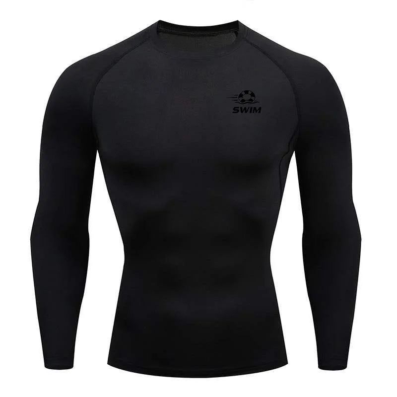 Men's Printed Long Sleeve Rash Guard for Swimming and Surfing