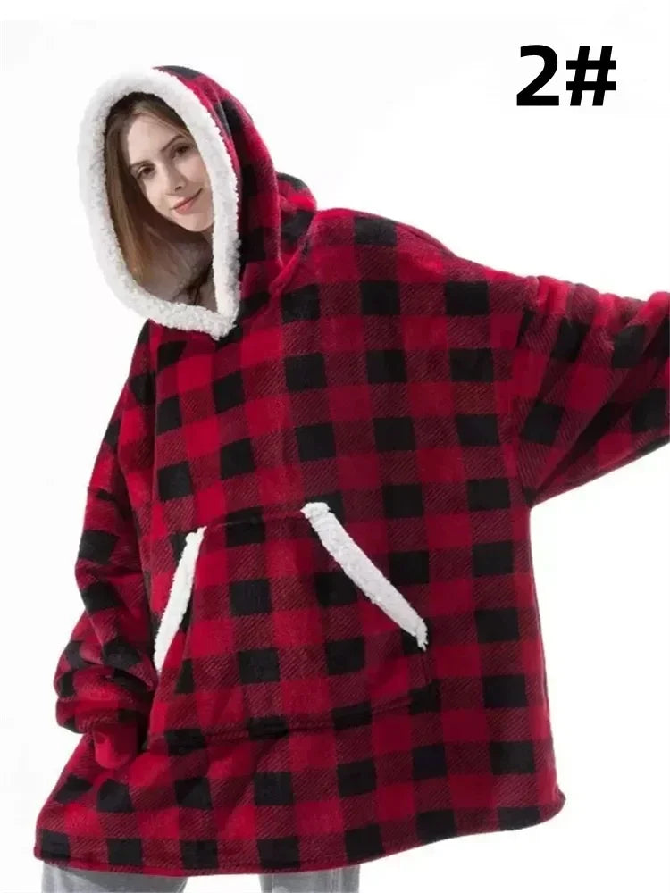 Oversized Fleece Blanket Hoodie with Original Long and Short Styles