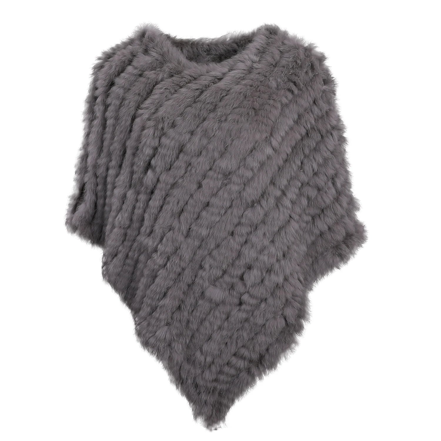 Textured Pointed Hem Poncho for Layering over Outfits
