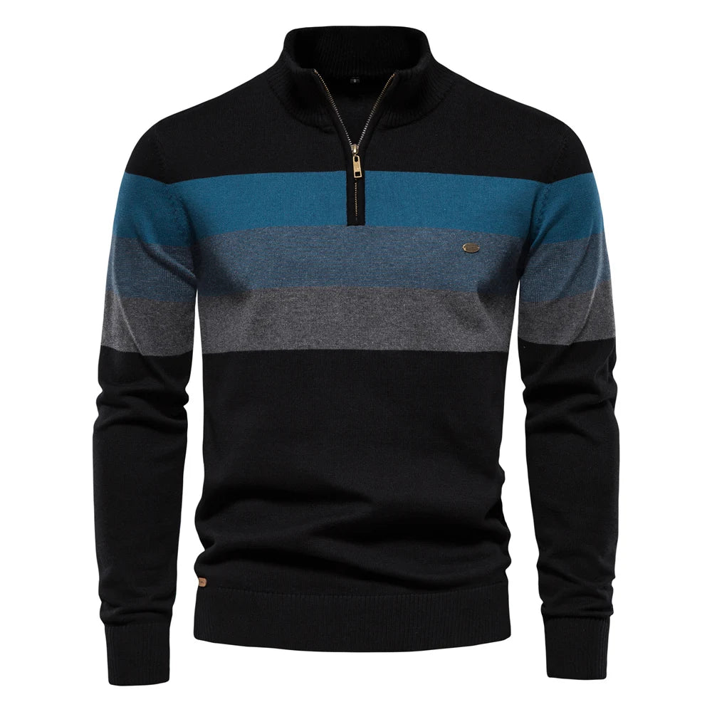 Men's Mock Neck Long Sleeve Sweater