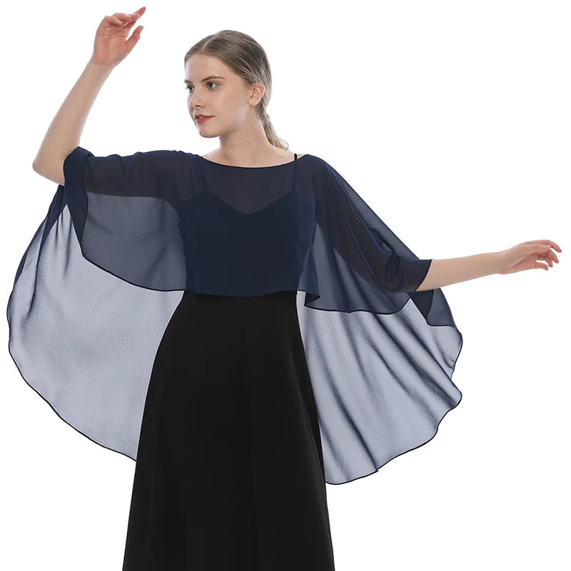 Sheer Long Draped Wrap Scarf for Layering over Outfits