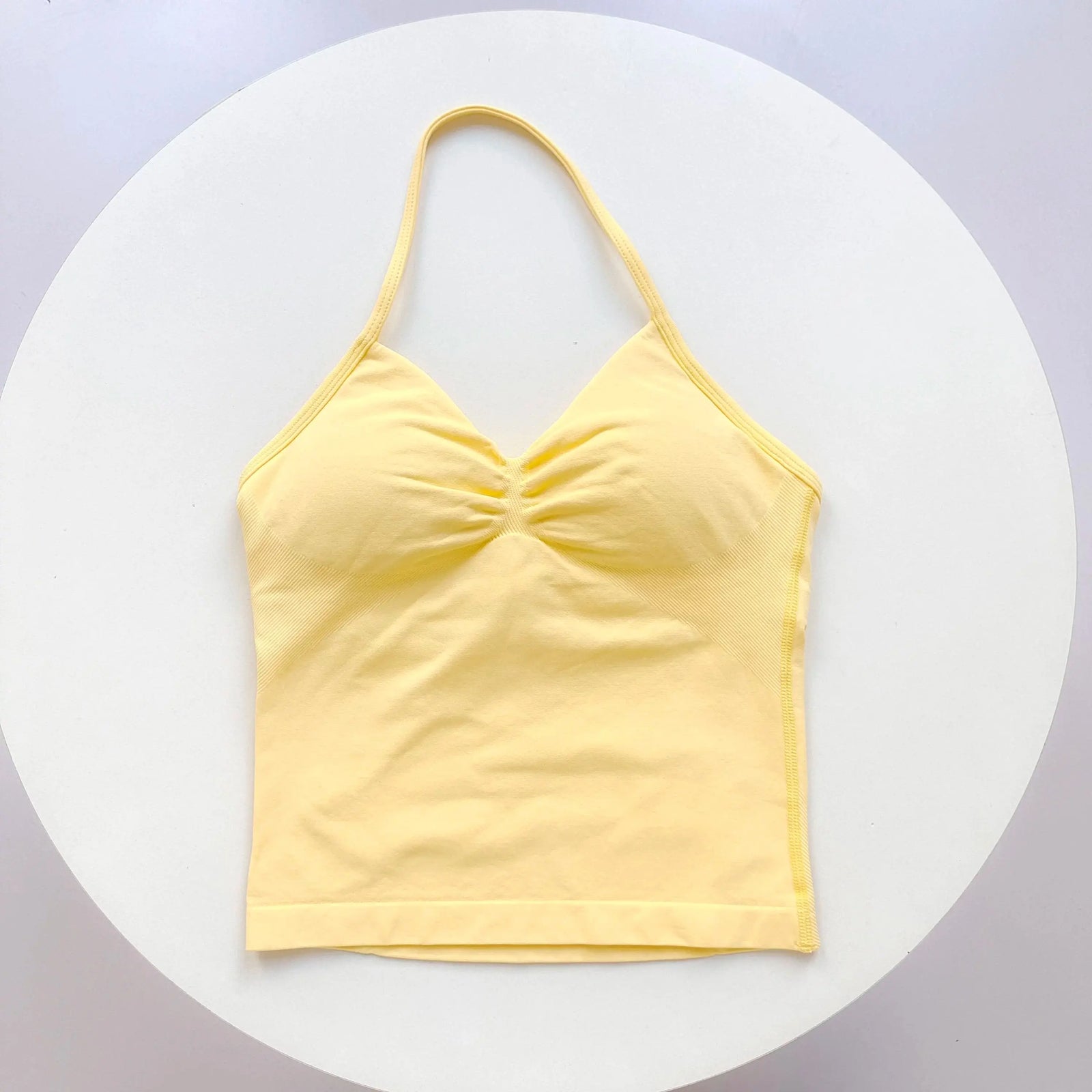 Women's Ruched Halter Neck Sports Bra