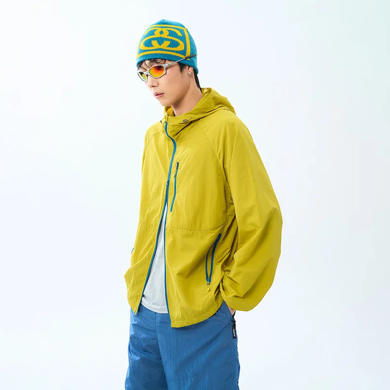 Lightweight Hooded Hiking Windbreaker Jacket for Trail Wear