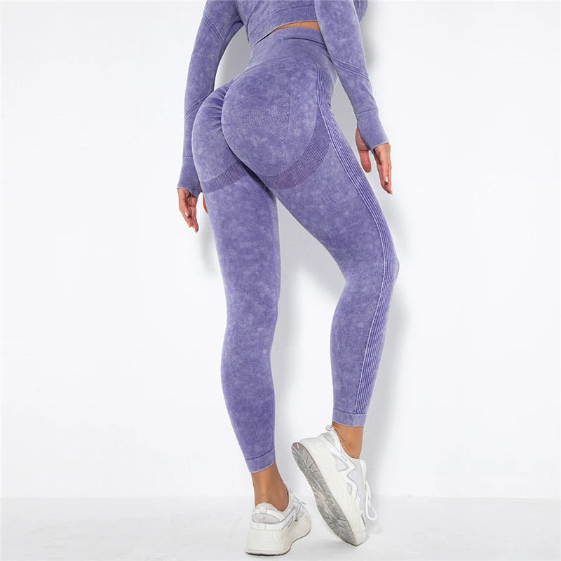 Women's Long Sleeve Crop Top And Leggings Yoga Set