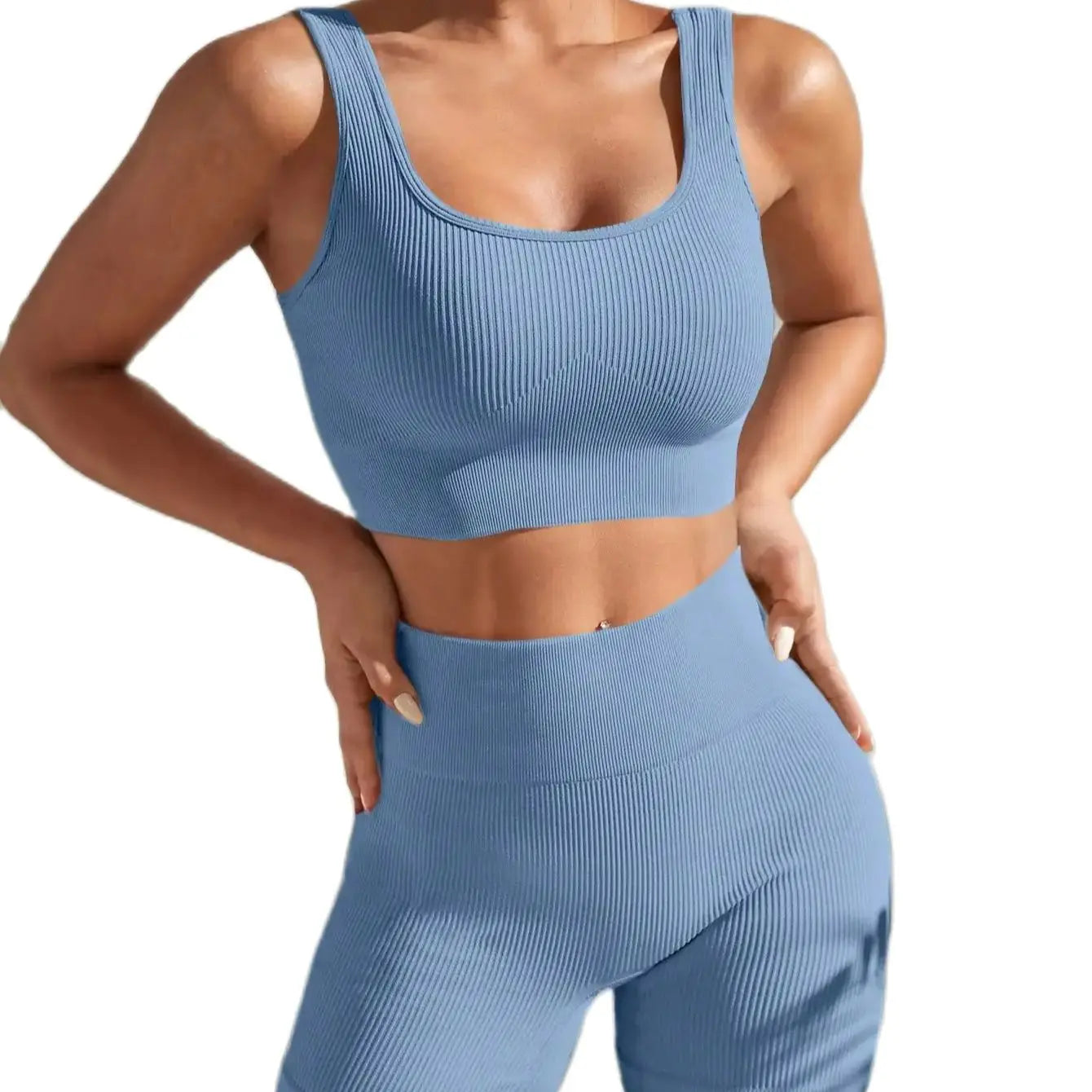Women's Wide Strap Bra And Shorts Yoga Set