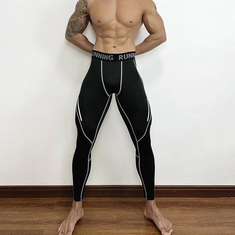 Men's Fitted Training Leggings for Gym and Running