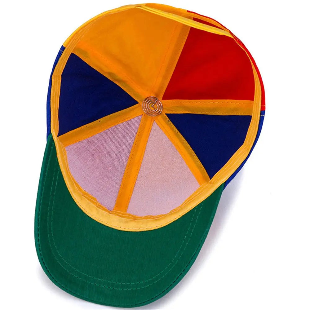 Color Block Baseball Cap with Decorative Top Propeller