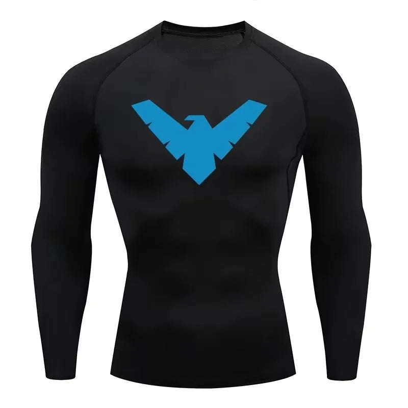 Fitted Crew Neck Long Sleeve Compression T Shirt