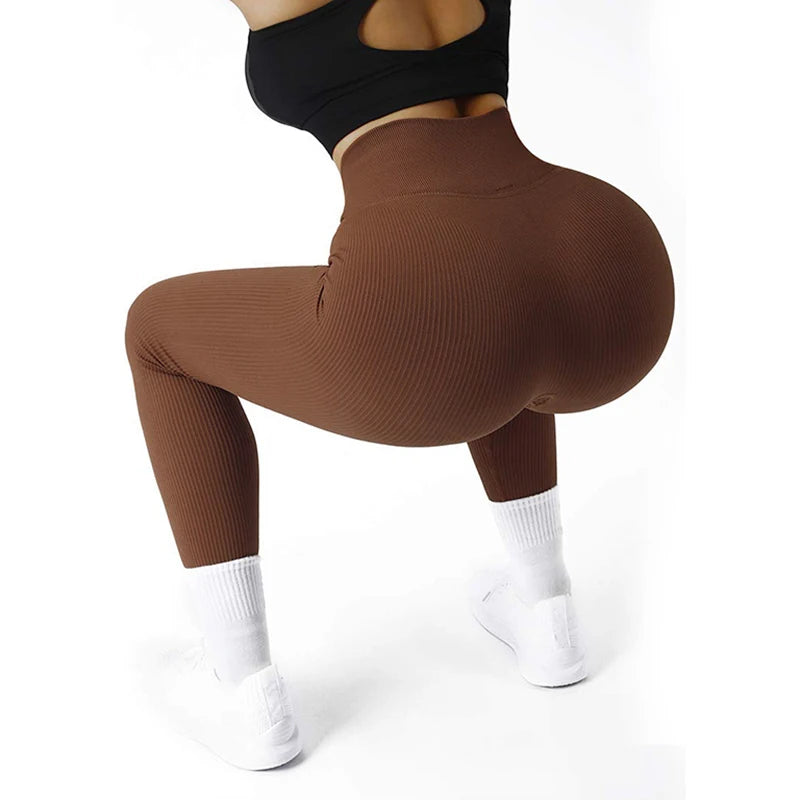 Women's Ribbed Full Length Leggings For Workout Outfits