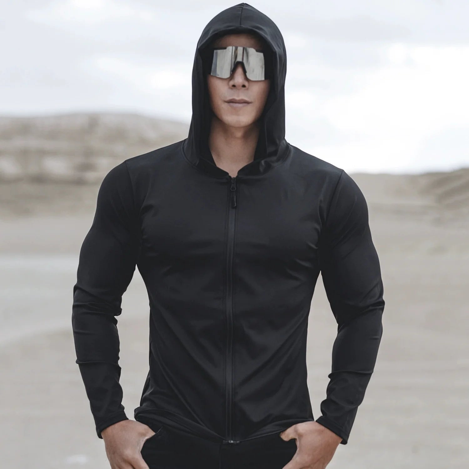 Hooded Long Sleeve Full Zip Running Sports Jacket
