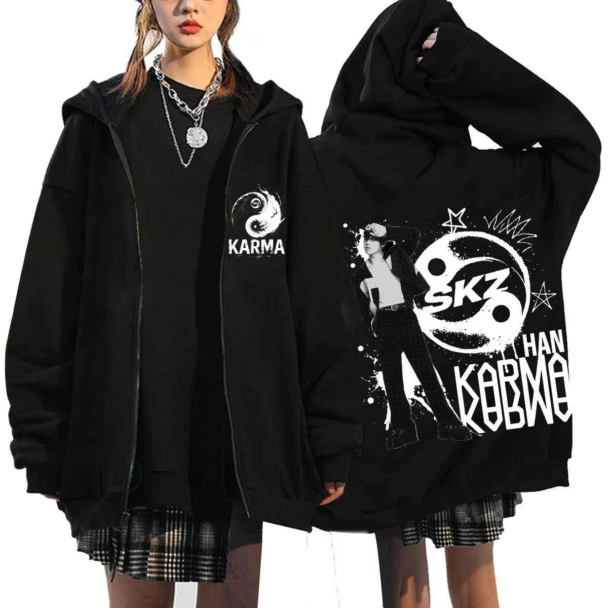 Long Sleeve Full Zip Casual Hooded Sweatshirt for Layering
