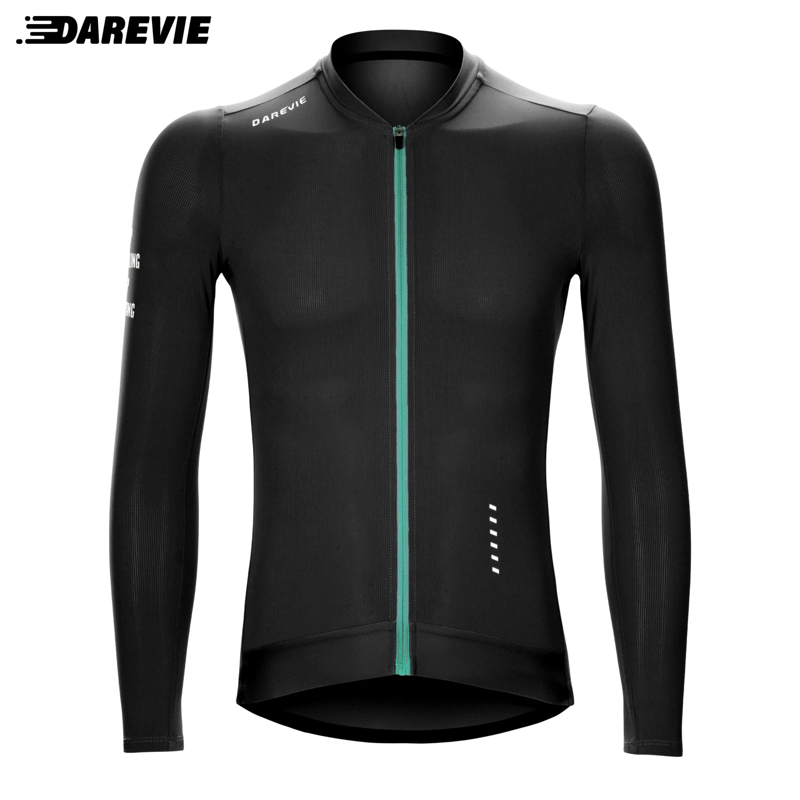 Unisex Long Sleeve Cycling Jersey with Full Zipper and Pocket Details
