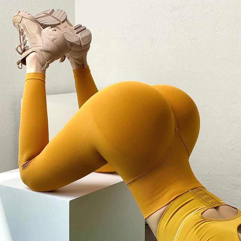 Women's High-Waist Seamless Stretch Ankle-Length Gym Leggings