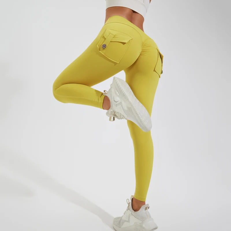 Women's Back Pocket Full Length Leggings For Workout Outfits