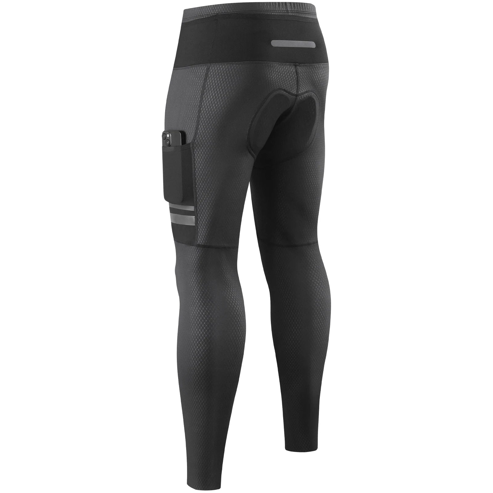 Men's Padded Cycling Leggings with Long Legs and Panelled Construction