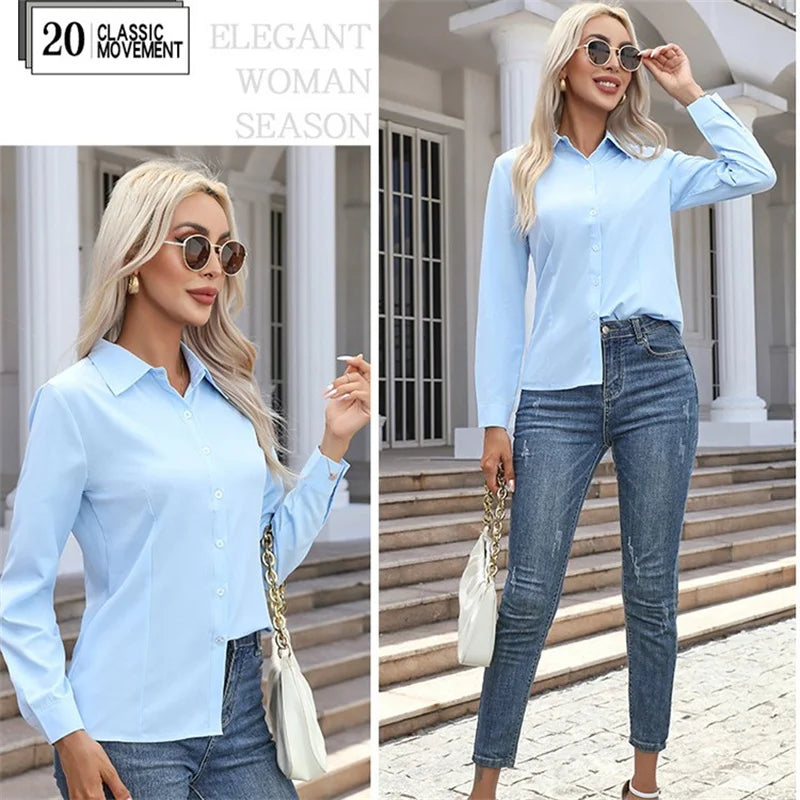 Women's Collared Long Sleeve Shirt
