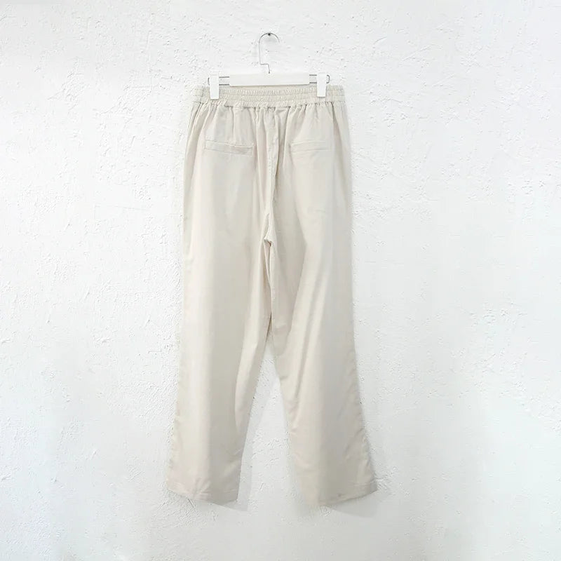 Women's Linen-Viscose High-Waist Straight-Leg Full-Length Pants with Button Fly for Casual Outfits