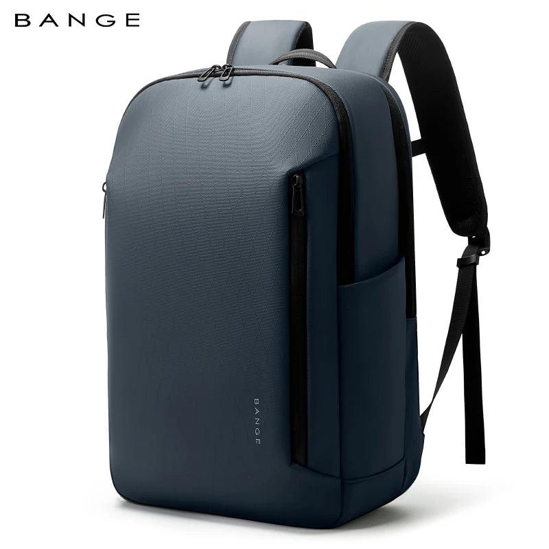 Boxy Laptop Backpack with Zipper Opening and Side Pocket Design