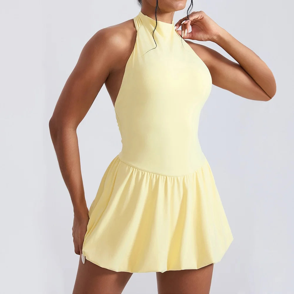 Women's High-Neck Sleeveless Tennis Dress