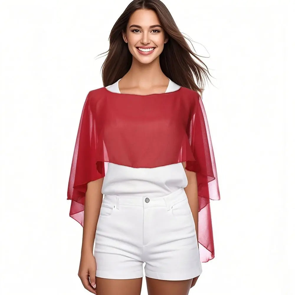 Sheer Flowing Drape Cape for Layering over Outfits