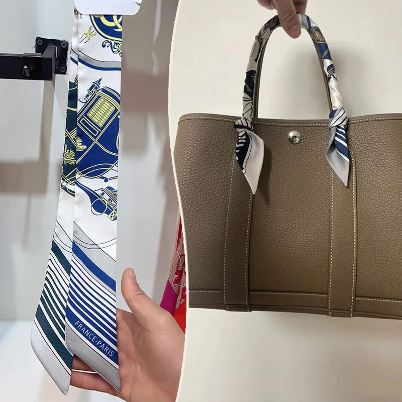 Printed Skinny Scarf for Neck and Bag Handle Styling