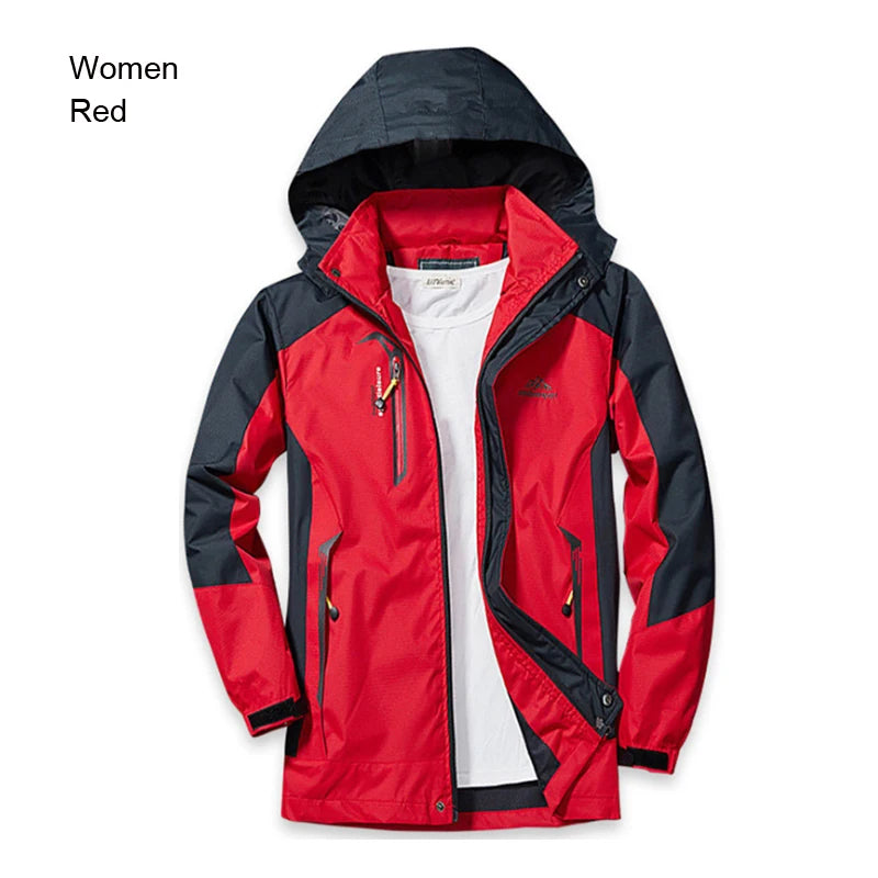 Color Block Hooded Full Zip Long Sleeve Outdoor Jacket