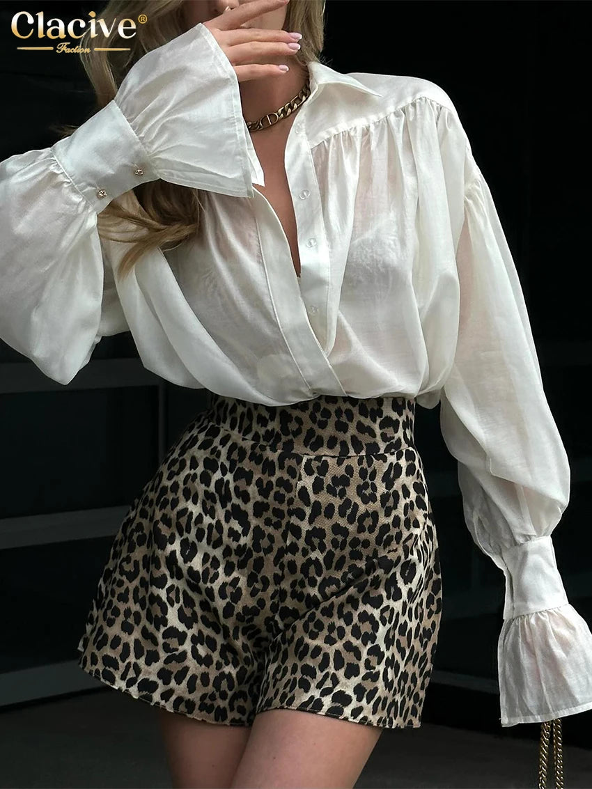 Women's Loose Flared Cuff Long Sleeve Blouse