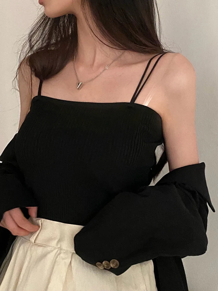 Women's Ribbed Halter Crop Top with Cropped Length and Sleeveless Design