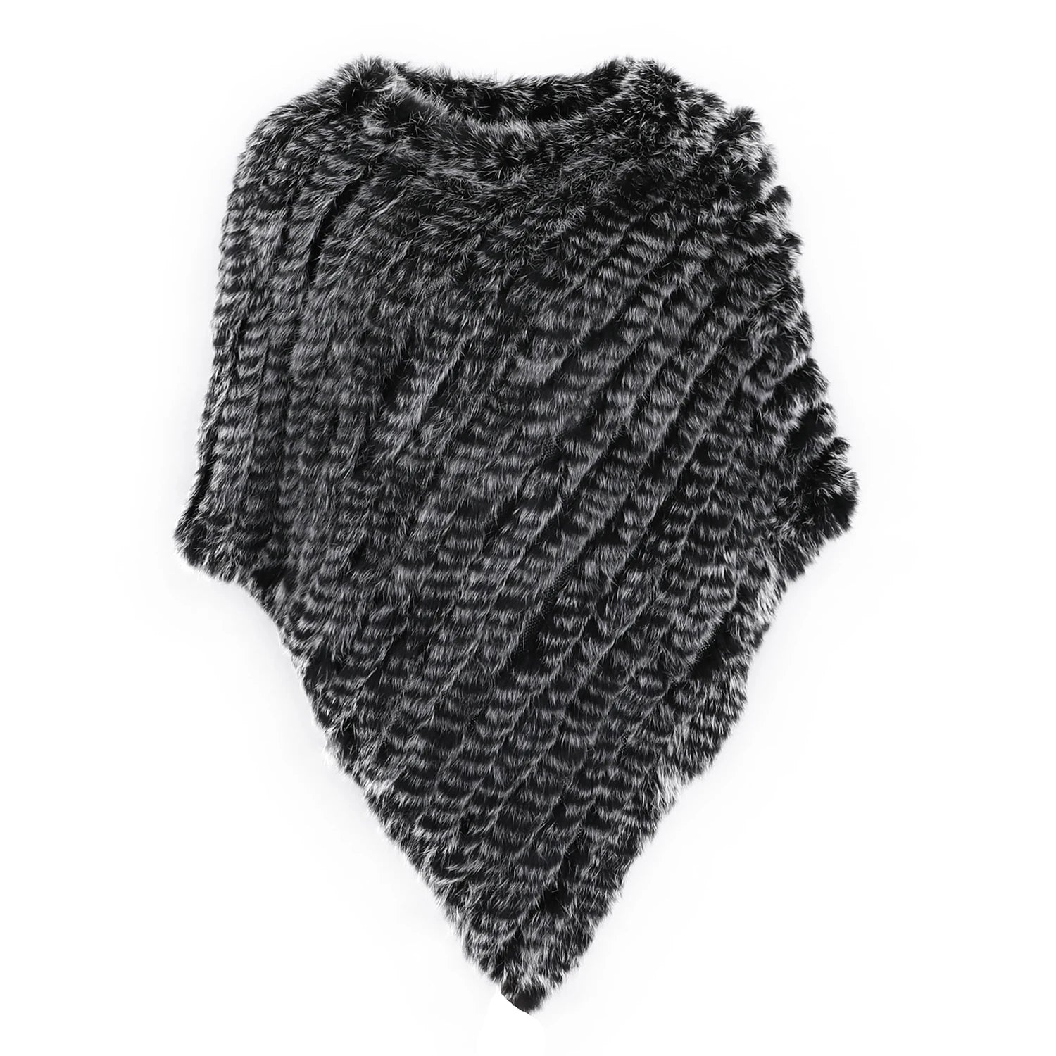 Textured Pointed Hem Poncho for Layering over Outfits