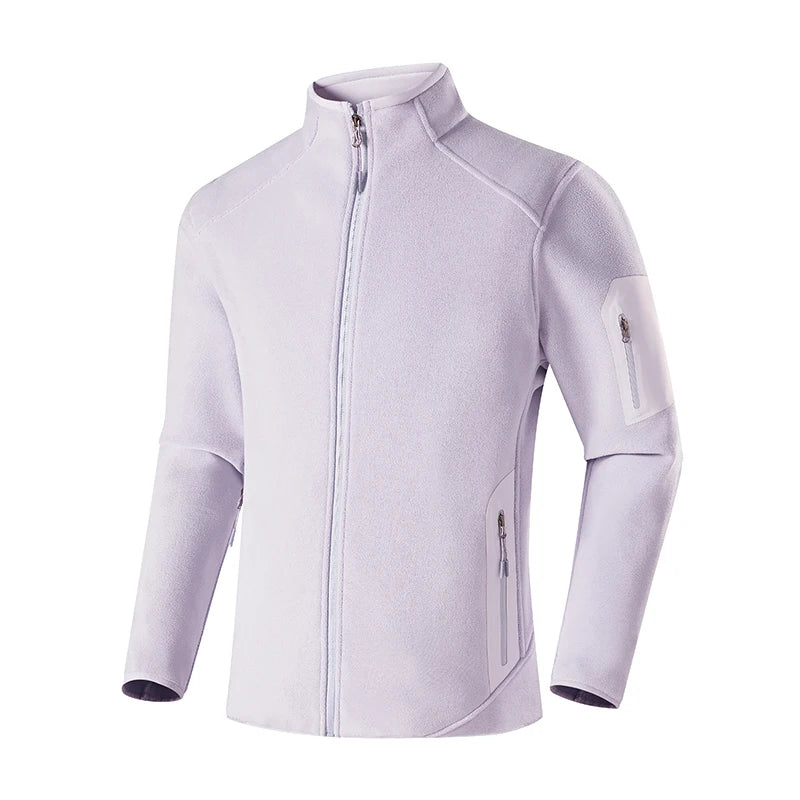 Long Sleeve Full Zip Fleece Outdoor Jacket with Pockets