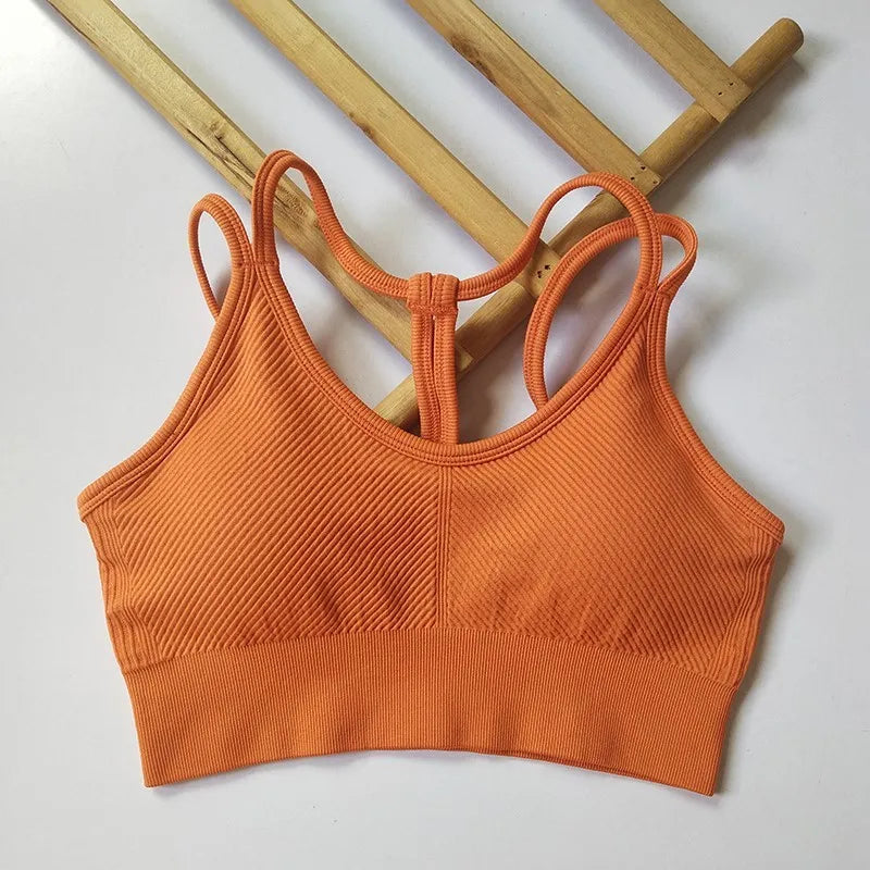Women's Ribbed Scoop Neck Sports Bra