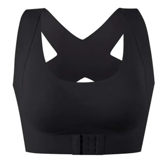 Women's Front Clasp Bra with Wide Crossover Back Straps