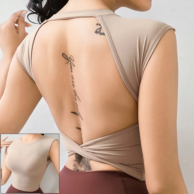Women's Open-Back Long-Sleeve Workout Top