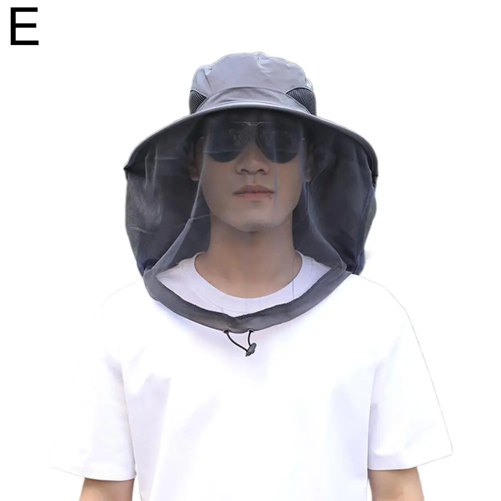 Wide Brim Outdoor Hat with Face Mesh Style Options