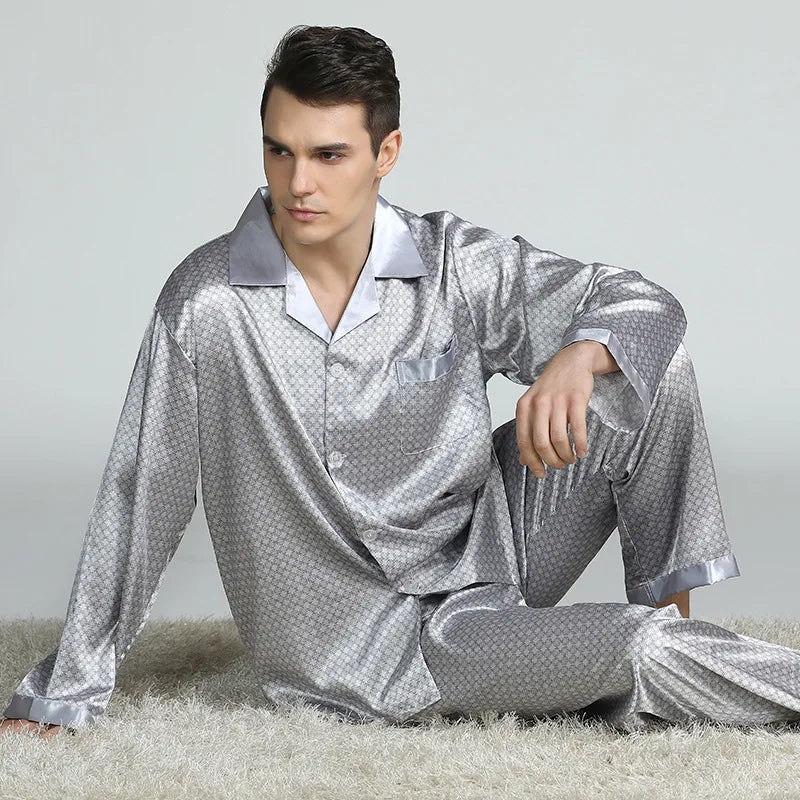 Men's Printed Button Front Pajamas with Matching Lounge Style Options