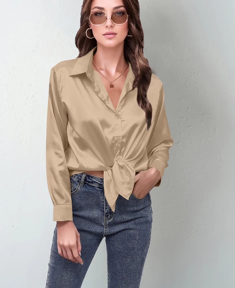 Women's Collared Long Sleeve Shirt