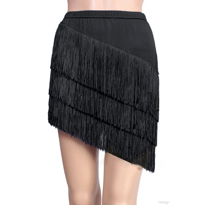 Women's Fringe Mini Latin Dance Skirt for Ballroom and Salsa Outfits