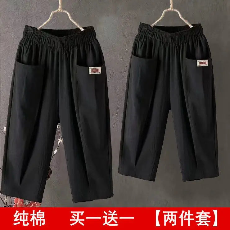 Women's Loose Cropped Harem Pants For Workout Outfits