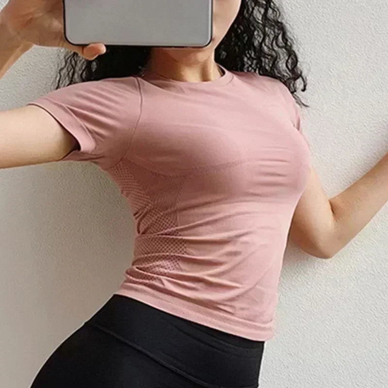 Women's Fitted Short-Sleeve Workout Top