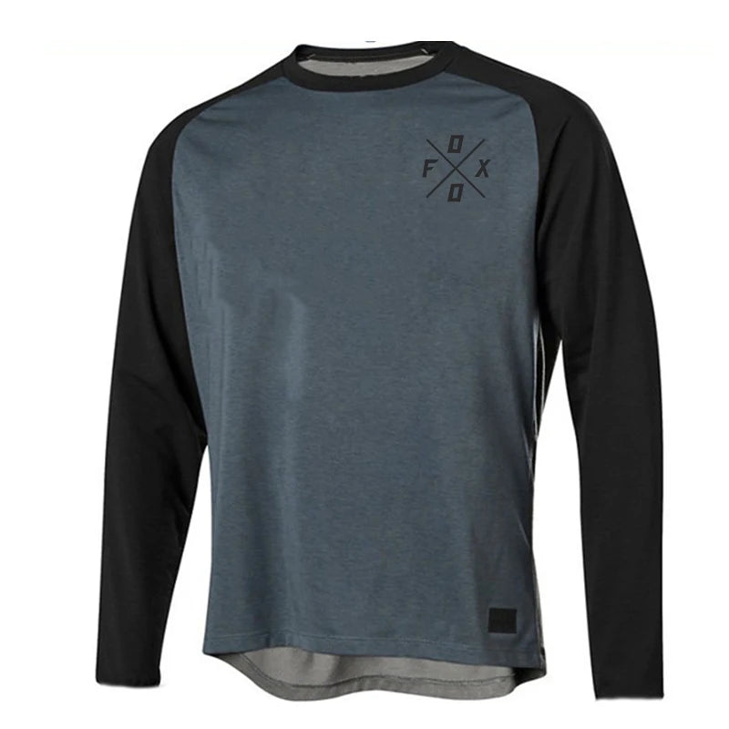 Long Sleeve Graphic Pullover Mountain Bike Jersey for Trail Riding