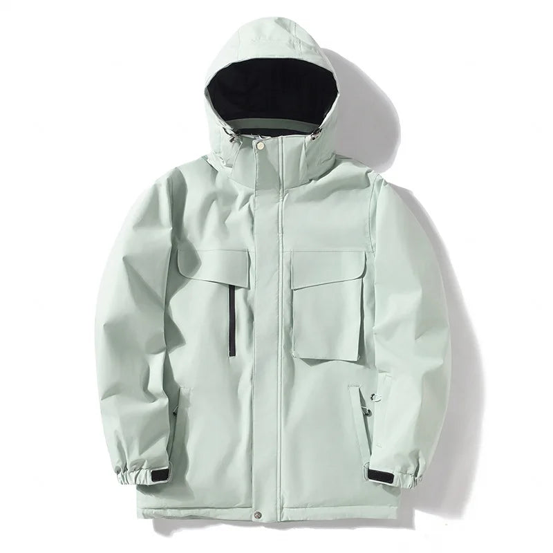 Hooded Ski Jacket and Pants Clothing Set with Style Options