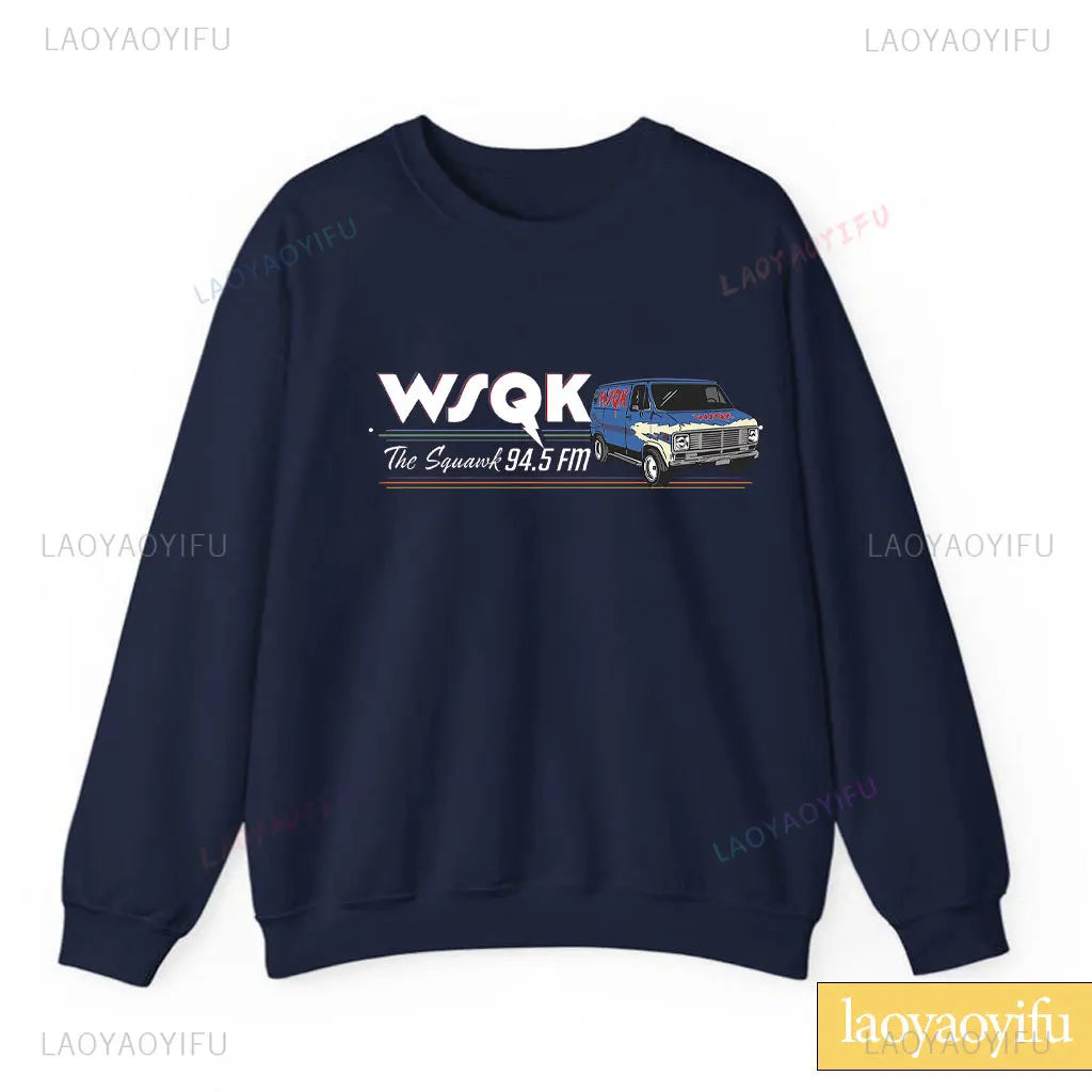 Radio Graphic Long Sleeve Pullover Casual Sweatshirt for Layering