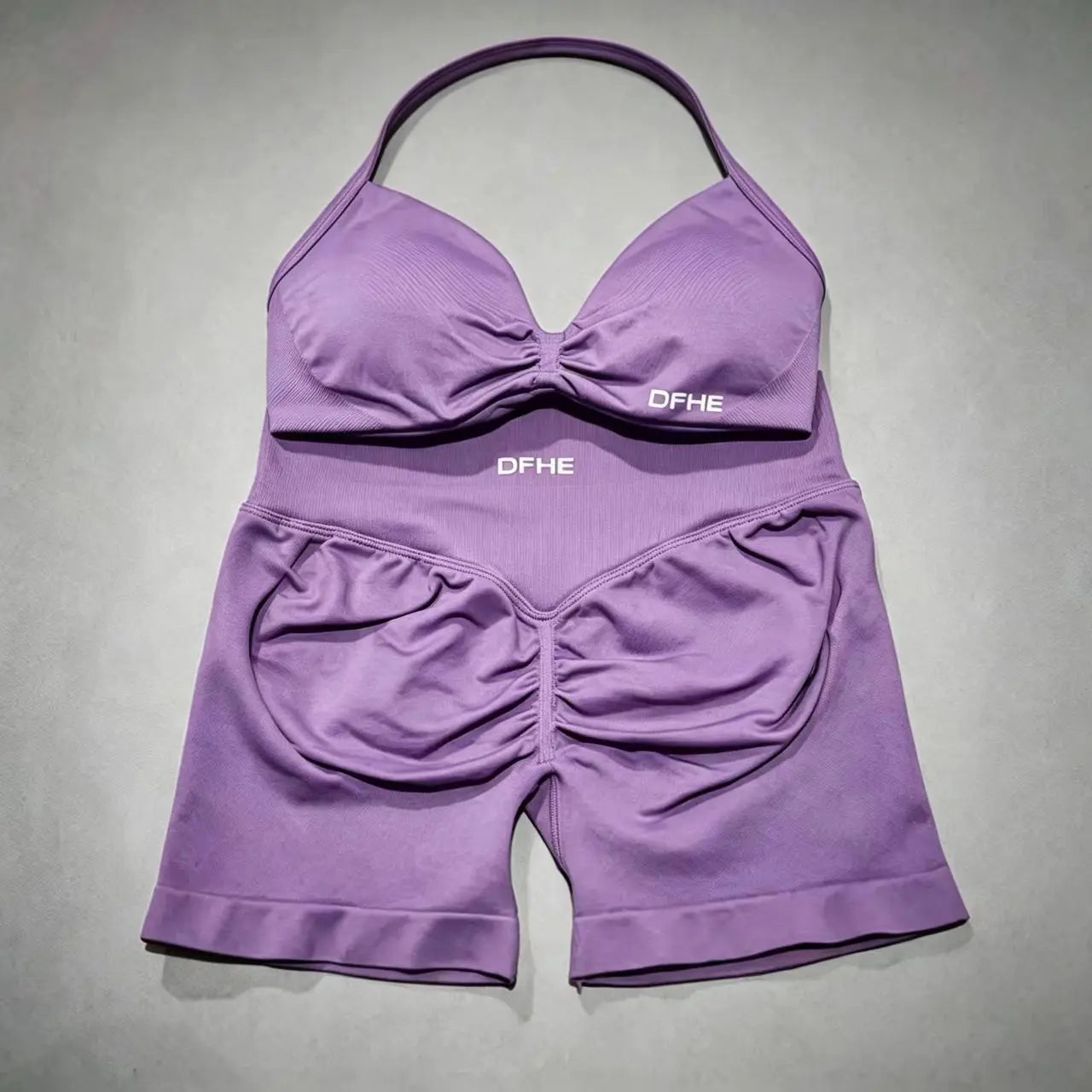 Women's Twist Halter Bra And Shorts Yoga Set