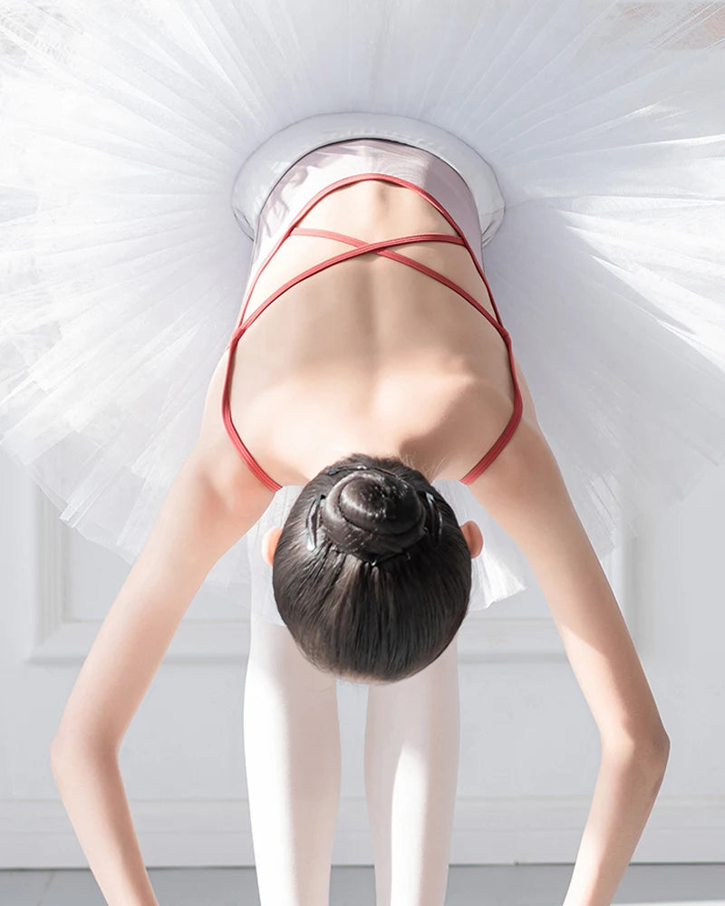 Cross Back Camisole Ballet Leotard with Contrast Straps and Mixed Sizes