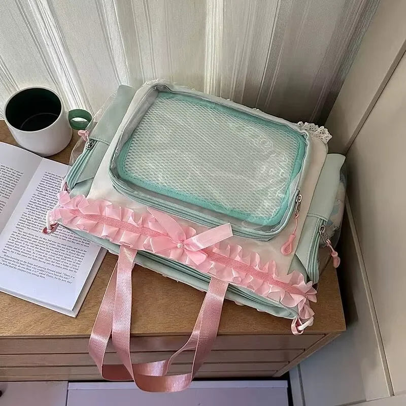 Decorative Display Tote Bag with Transparent Front Pocket
